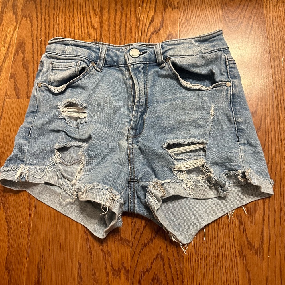 Black label jean shorts